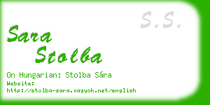 sara stolba business card